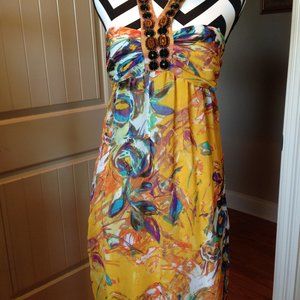 Intrique halter top dress orange, size 8